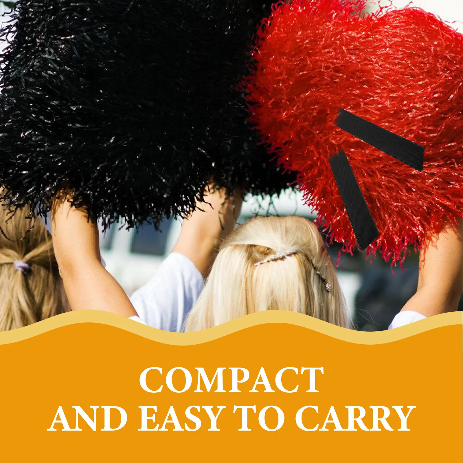 48Pcs Cheer Pom Poms Labels Vibrant Firm Cheerleading Tag Ribbons Multifunctional Cheer Accessories for Team