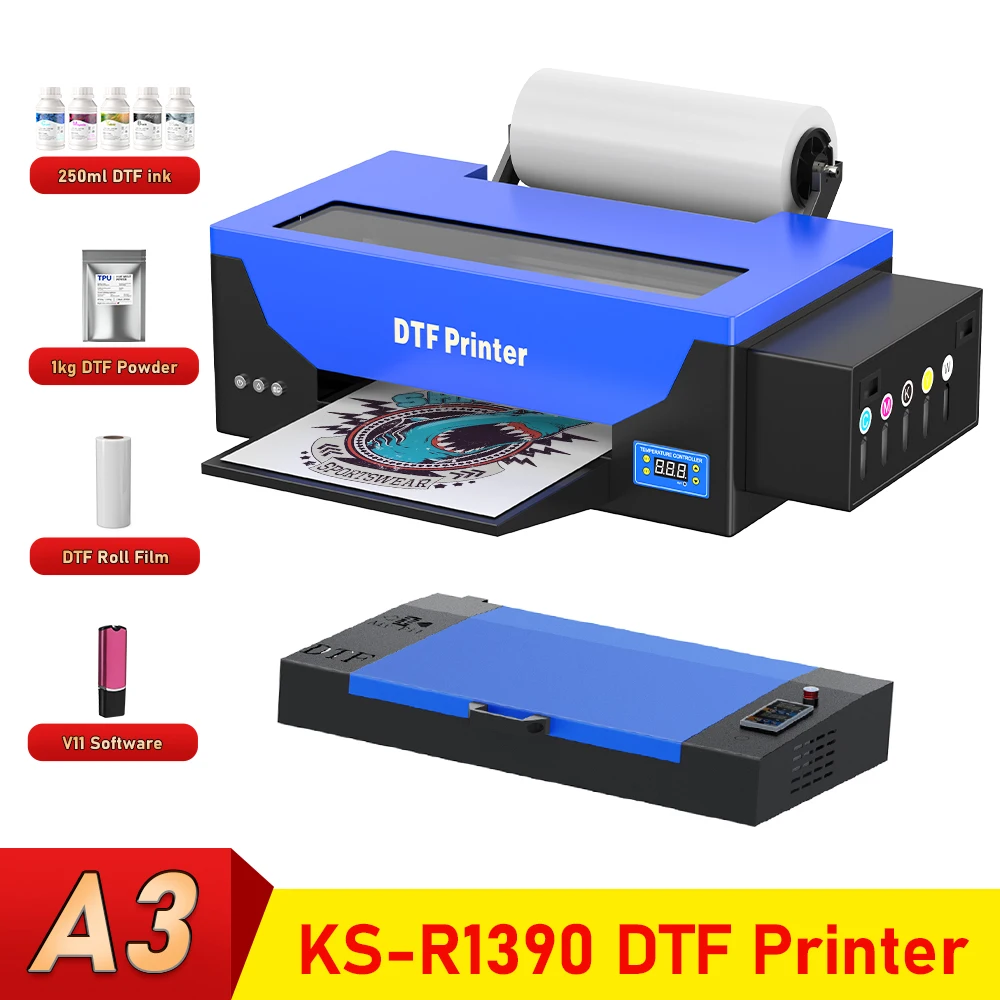 A3 DTF Printer R1390 Transfer printer Direct to Film Printing Machine T shirt Printer For all Fabric DIY Print impresora dtf a3