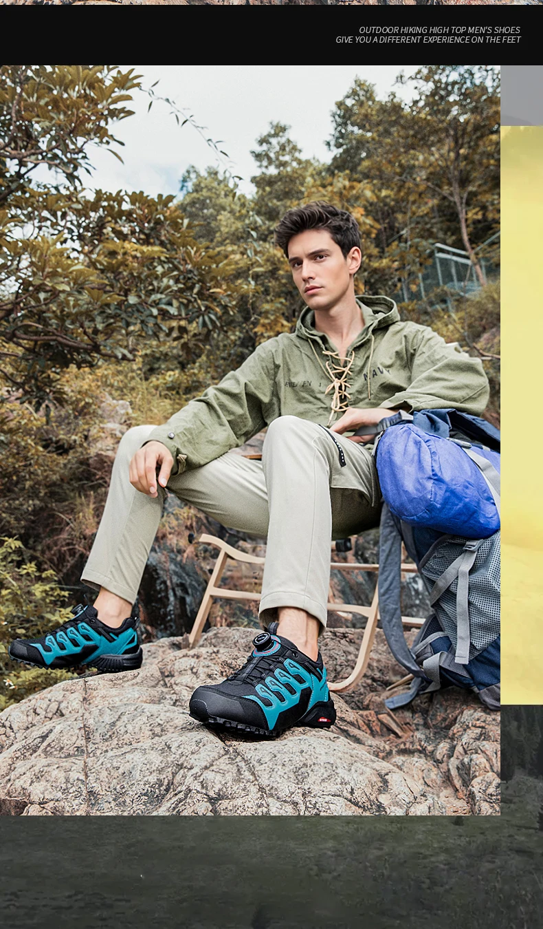 Neu eingetroffene Herren-Wanderschuhe, atmungsaktiv, zum Schnüren, Trekking, mit Dämpfung, Outdoor-Kletter- und Tourismus-Sneaker für Herren – Detail 4
