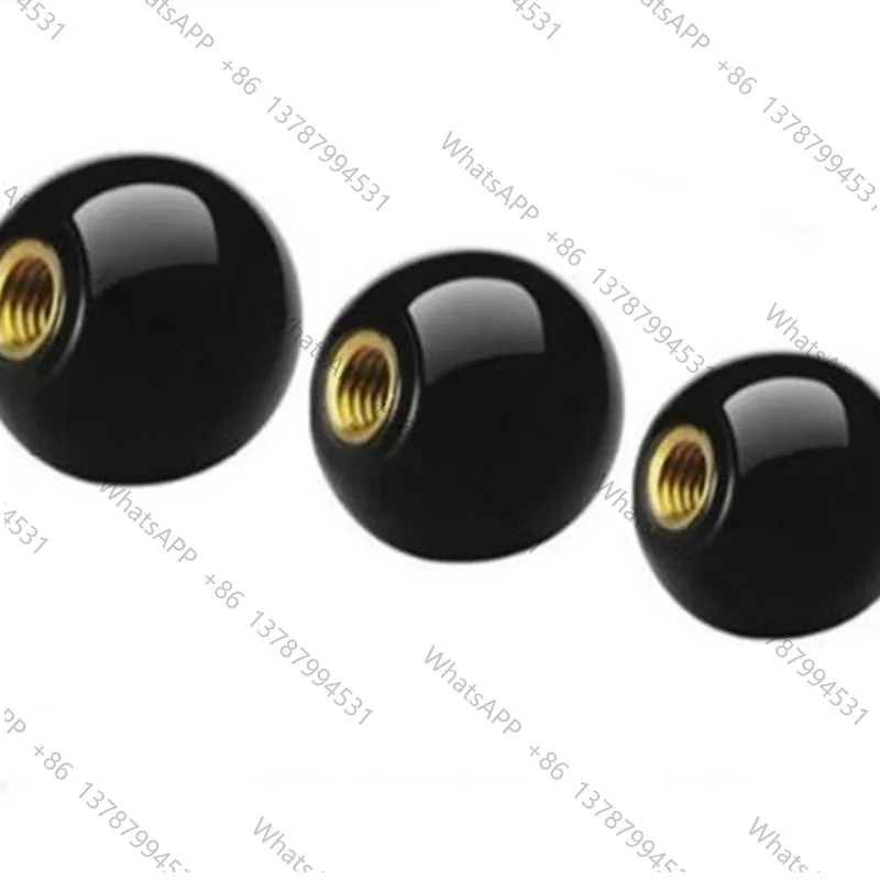 10 Pcs Black M4/M5/M6/M8/M10/M12/M14/M16 Thread 16/20/25/32/35/40/50mm Plastic Ball Shape Joystick Machine Control Handle Knob