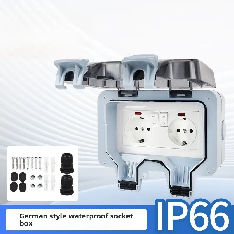 

DurableSocket New Upgraded Heightened Waterproof Socket Outdoor Dustproof And Rainproof Multi-specification Dual-belt Switch Ind