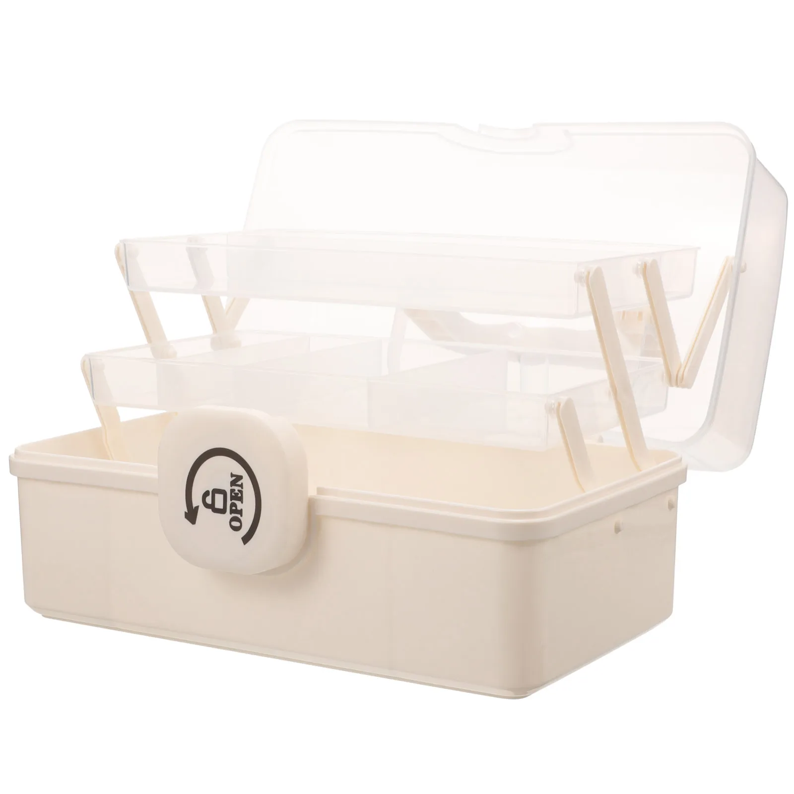 

Family Medicine Box Large Capacity Medical Kit First Aid Case Medicine Case Transparent PP Travel Size Medium White