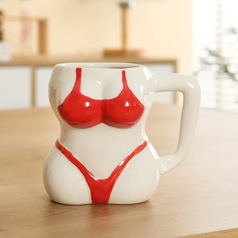 380ML European Bikini Ceramic Cups Creative Body Art Mug Office Milk Coffee Cup Living Room Coffee Table Decoration Accessories