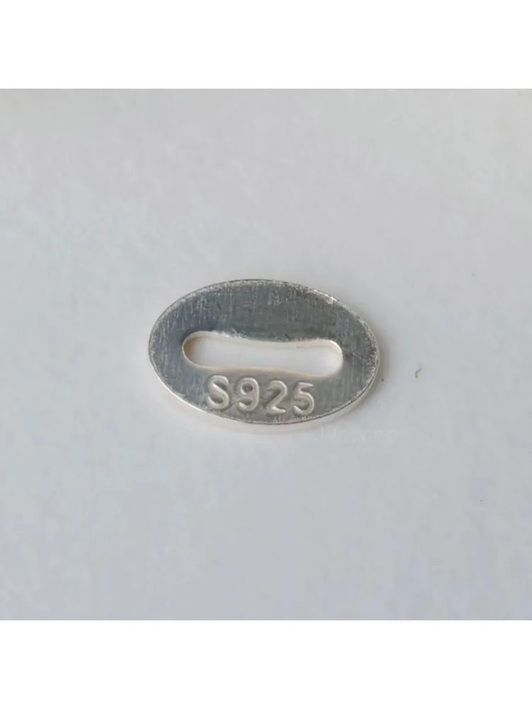Stałe 925 Sterling Silver naszyjnik owalny koniec Tag złącze koralik — zdjęcie 2
