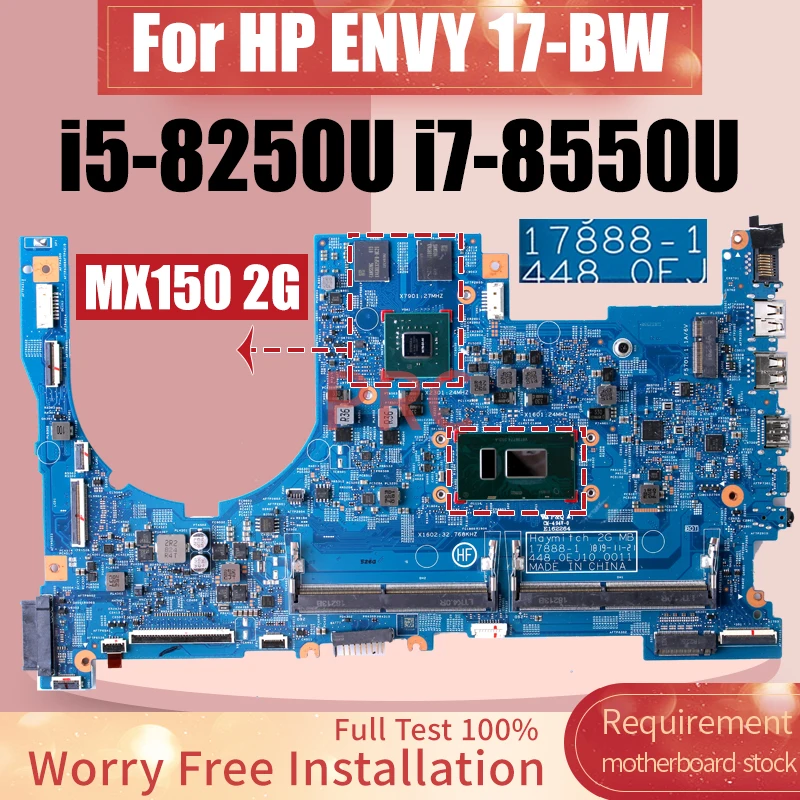 For HP ENVY 17-BW Laptop Motherboard 17888-1 i5-8250U i7-8550U MX150 2G L20712-601 Notebook Mainboard