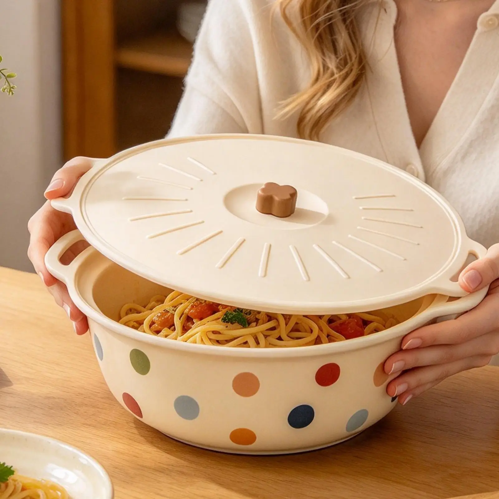 Dustproof Silicone Pot Lid Anti-spill Sealing Fresh-keeping Lid Splash-proof with Handle Oil Cover for Microwave Refrigerator