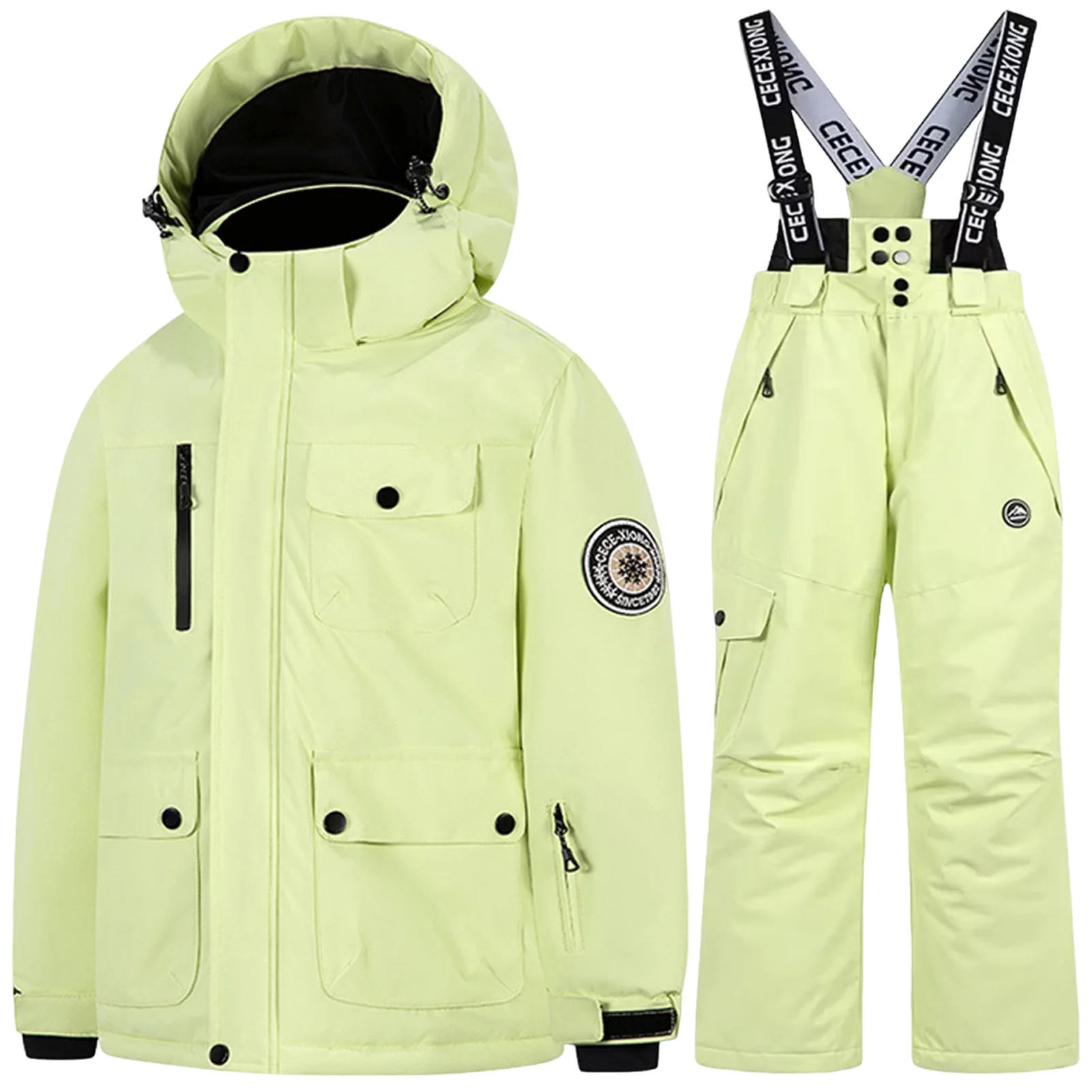 

Куртка и штаны для катания на снегу для мальчиков, зимний комбинезон для девочек до -30 градусов, детский лыжный костюм из 2 предметов, теплая детская одежда для сноубординга на зиму