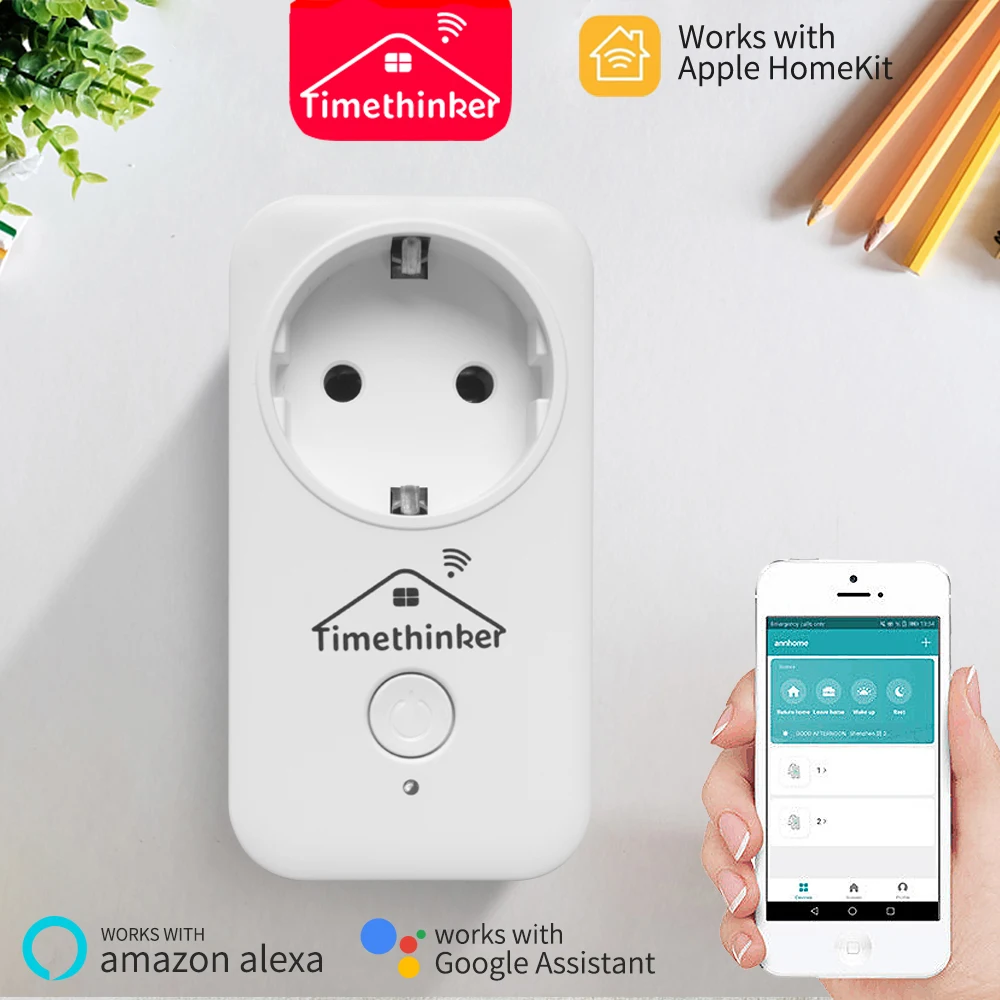 Tilanding Inker Smart Home WiFi Socket EU Plug Adapter, Apple Homekit, Alexa, Google Home, Siri Voice Remote Control, Russian Stock