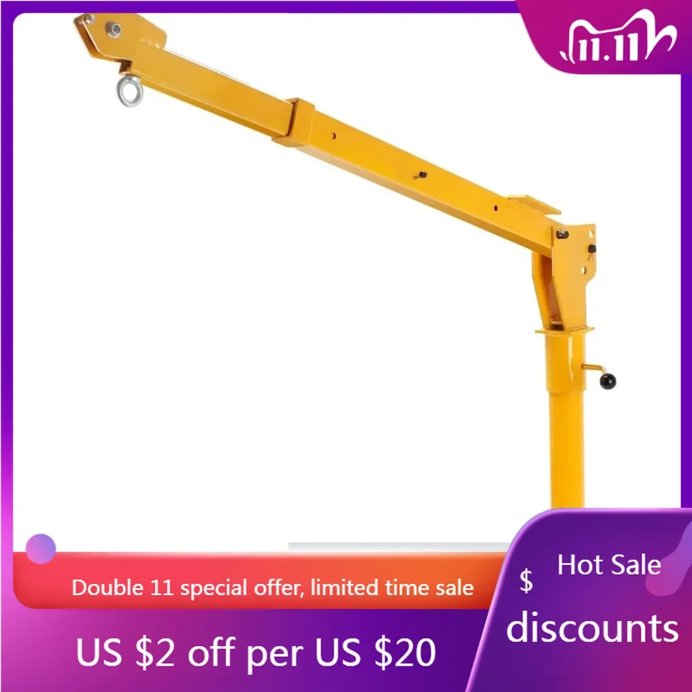 

Truck Bed Crane,1100 lbs Capacity Pickup Truck Crane, 360° Swivel Truck Jib Crane Hoist, Davit Crane for Lifting Goods in Constr