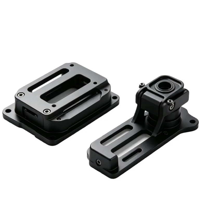Custom 5 Axis CNC Machined Aluminum Drone Accessories Black Hard Anodizing UAV Structural Frame Mount Bracket Spare Parts