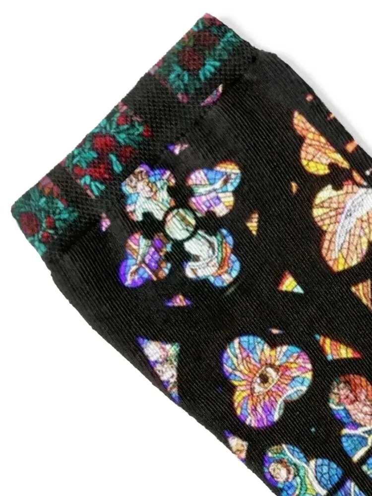 Stained Glass Socks with print Stockings winter japanese fashion Socks For Girls Men's