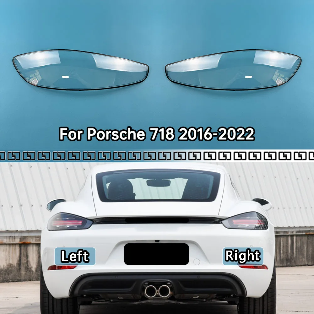 For Porsche 718 2016-2022 Rear Taillamp Cover Transparent Mask Lamp Shade Taillight Shell Lens Replace The Original Lampshade