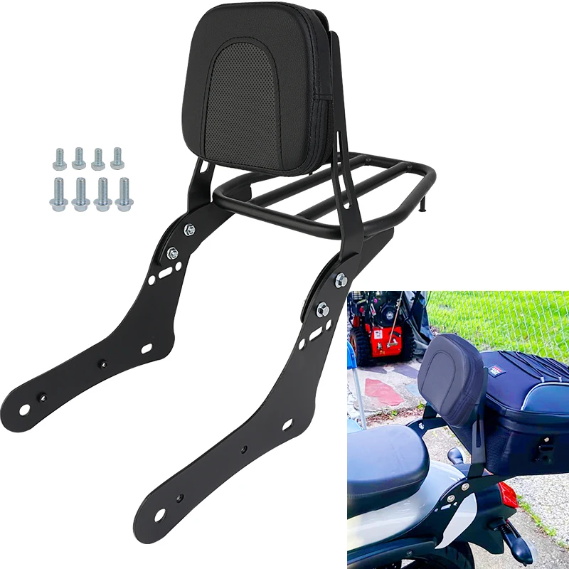 Motorcycle Rear Luggage Cargo Rack With Passenger Sissy Bar Backrest Cushion Pad For Kawasaki Vulcan S650 VN650 VN 650 2015-2019