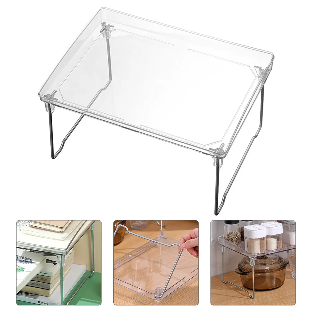 

Multi-Functional Storage Shelf Cup Holder Transparent Pet Spice Bottles Rack Kitchen Organizer Desktop Sundries Stand Household