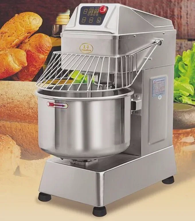 Industrial 20KG Spiral Dough Mixer Commercial Pizza Dough Kneading Bakery Processing Equipment