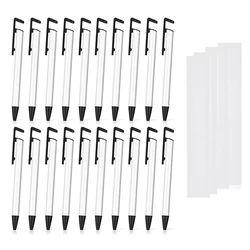 Stylos vierges de sublimation avec rétrécissement, stylo de transfert de chaleur, fournitures de papeterie scolaire et de bureau, bricolage, 20 pièces