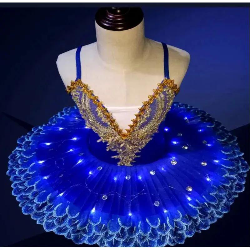 

2025 New Professional Led Light Swan Lake Tutu Costume Girls Ballerina Kids Ballet Dress Dancewear Stage ☆★ee☆★