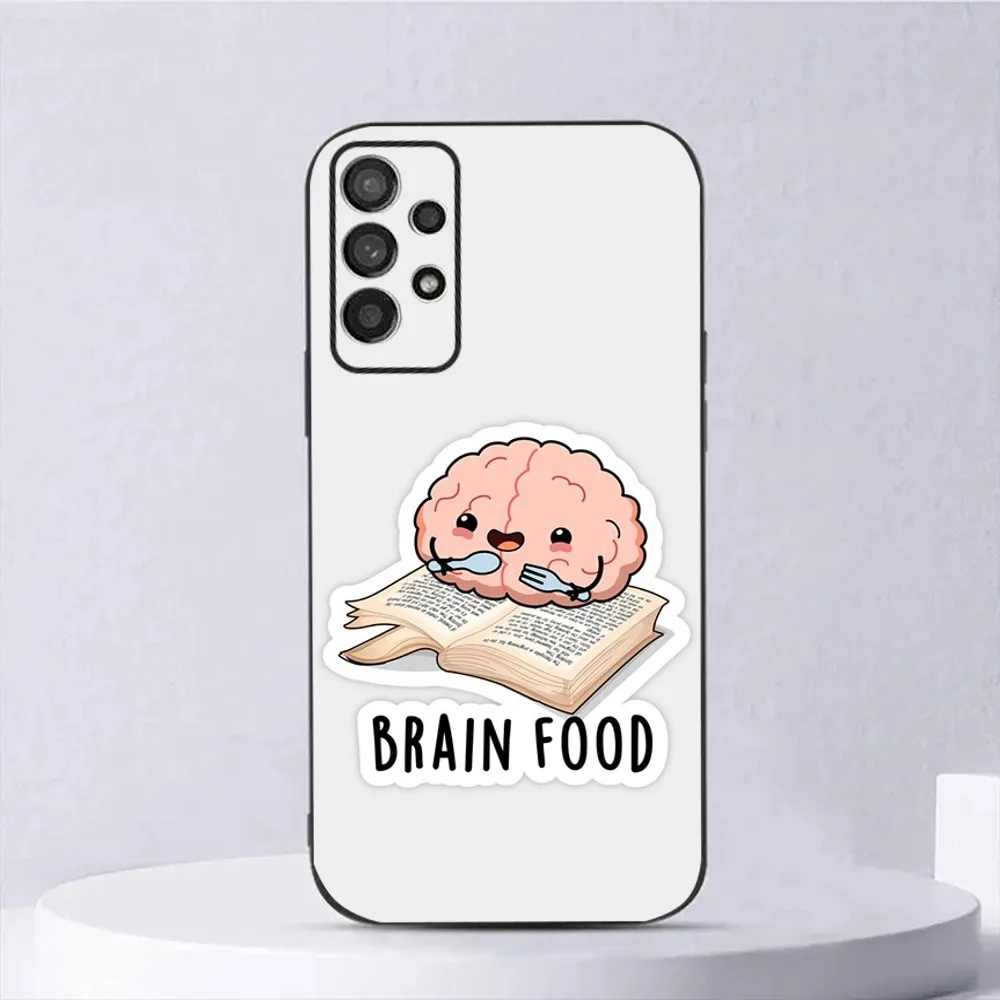 Human Organ Brain Art Phone Case For Samsung Galaxy A13,A21s,A22,A31,A32,A52,A53,A71,A80,A91 Soft Black Shell