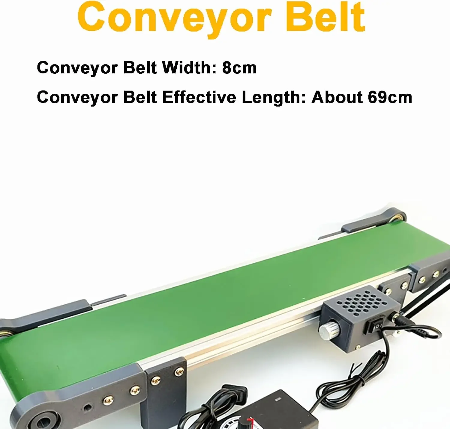 10×100 Mini Electric Desktop Conveyor Belt Elevator Model Friction Experiment Tool Forward and Reverse Speed Regulation 7.6cm/s
