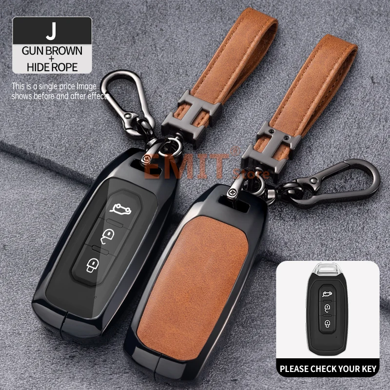 Zinc Alloy Car Key Case for  Ford Territory EV EcoBoost S350 Yuhoo 7 8 Transit Custom Equator Remote Cover Shell Accessories