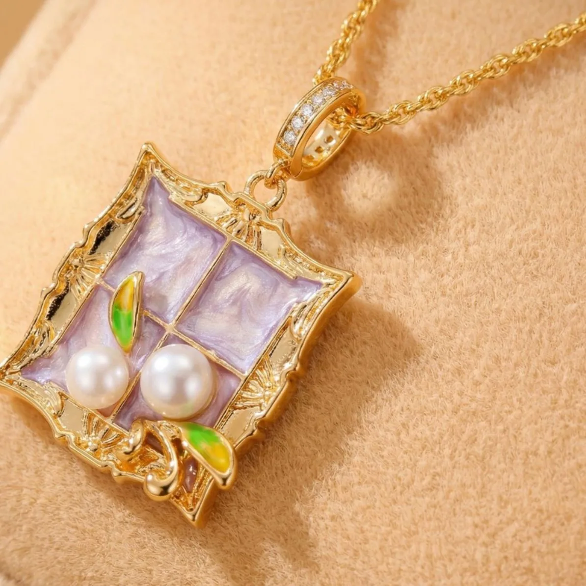 Monet Garden Natural Pearl Necklace Medium Antique High Sense Fashion Temperament Clavicle Chain Name Warm Wind Necklace
