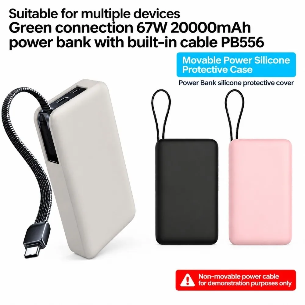 Silicone Power Protective Cover Anti-fall Soft Charger Protective Case Dust-proof Shockproof for UGREEN 67W 20000mAh