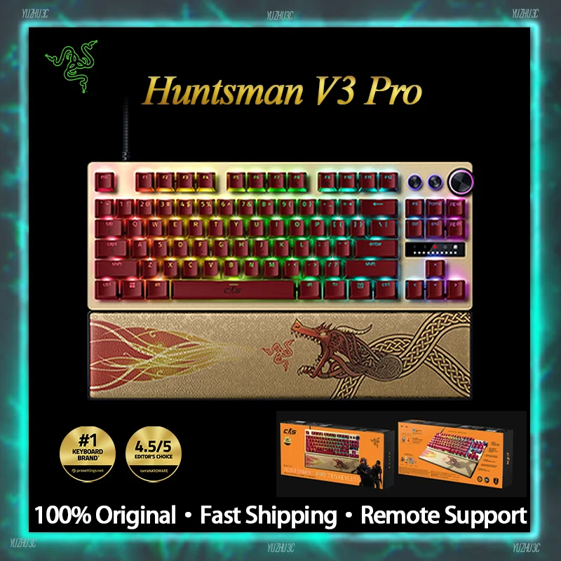 

Игровая клавиатура Razer Huntsman V3 Pro TKL Counter-Strike 2, издание, аналоговый оптический переключатель с низкой задержкой, 0,1 мм, быстрый триггер RGB