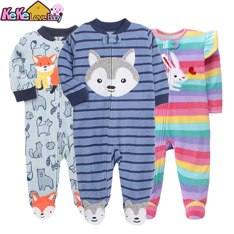 Winter Baby Rompers Boy Clothes Zipper Fleece Girl Warm Pajamas Newborn Infants Outfits Animal Jumpsuit Clothing 0 -12 Months