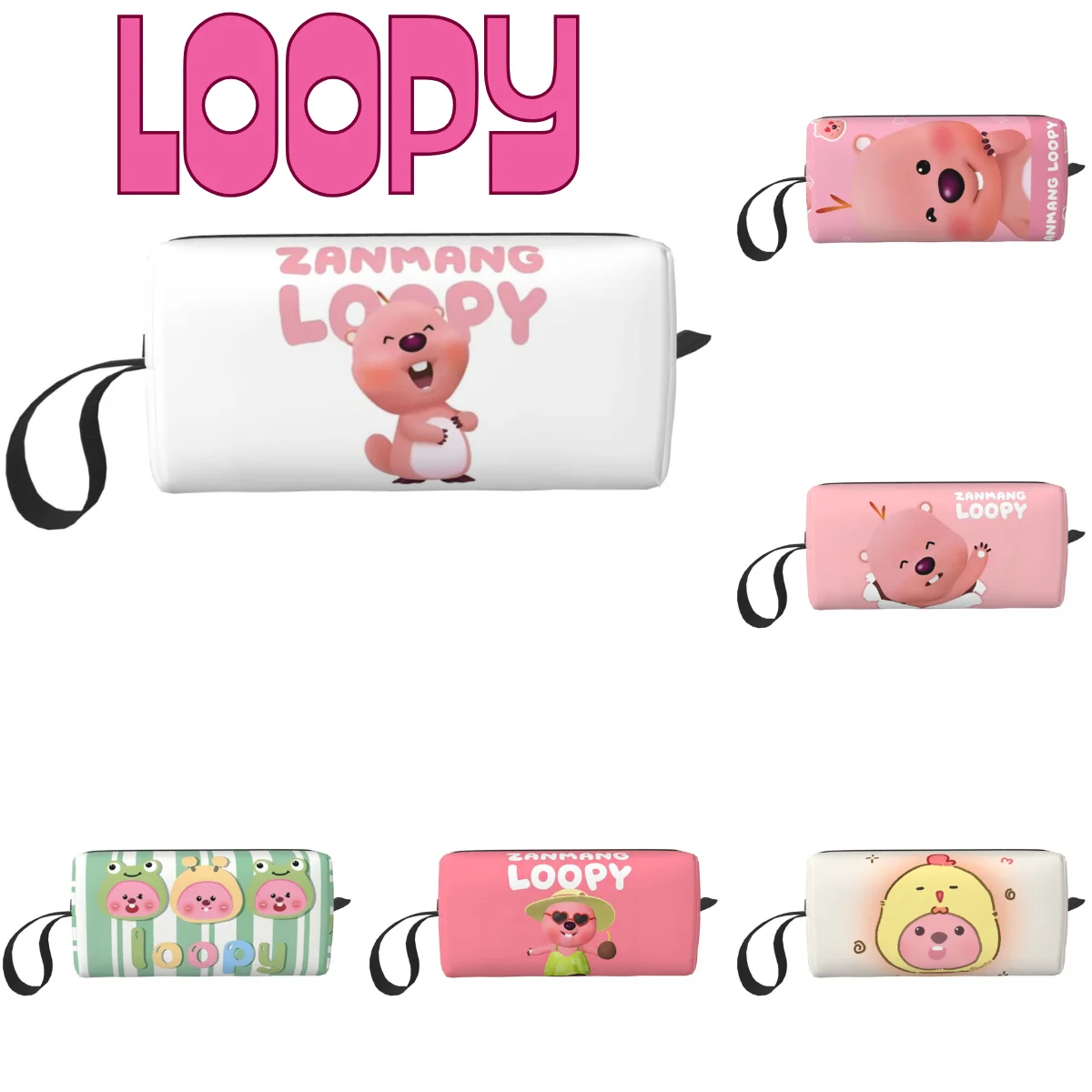 

Cute LOOPY Stylish Cosmetic Bags Travel Portable Zipper Makeup Pouch Women For Makeups Custom Storage Organizers