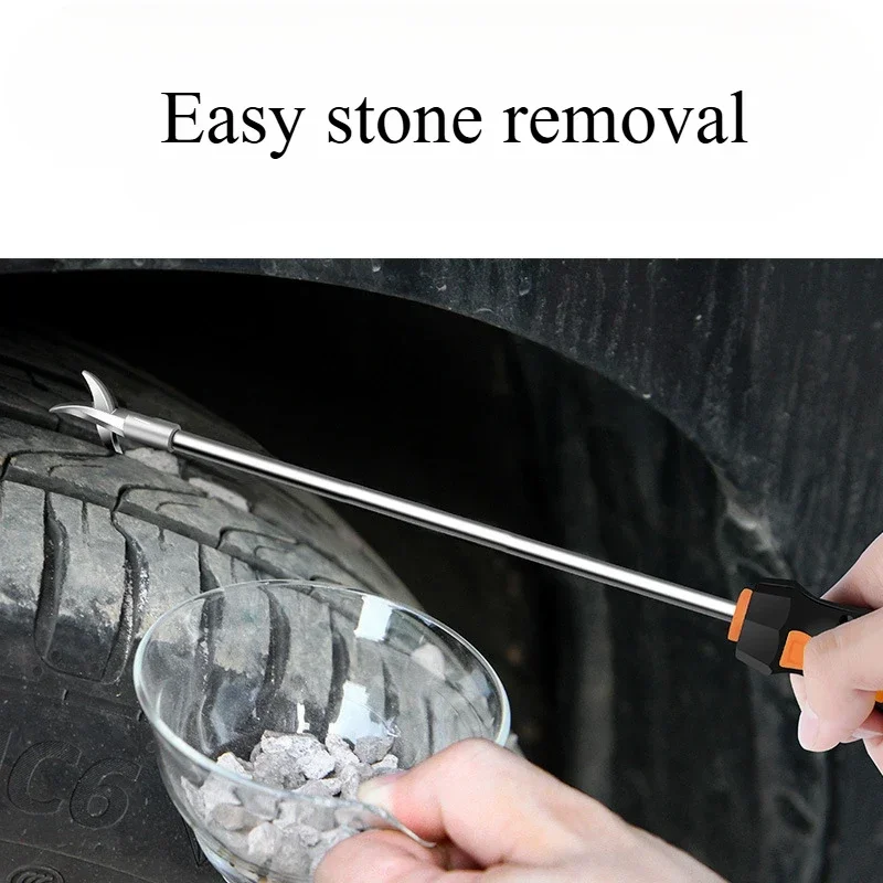 Tire Cleaning Hook Car Tire Clear Stone Hook To Remove Gravel Cleaning Tool Stone Cleaner Hook Tire Cleaning Tool Universal 1PC