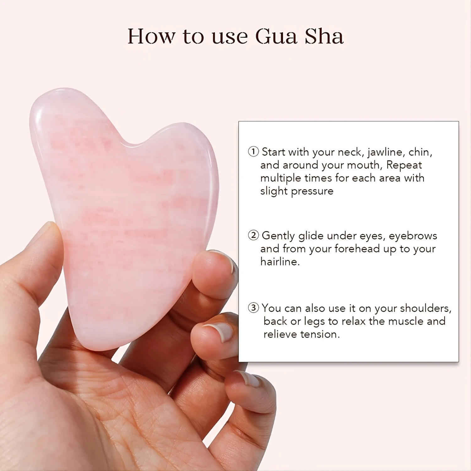 ความงามบนใบหน้า Jade Roller & Gua Sha ชุดสําหรับใบหน้า ตา และคอ - เครื่องนวดเรซินเพื่อบรรเทาริ้วรอยและริ้วรอย - ธรรมชาติ