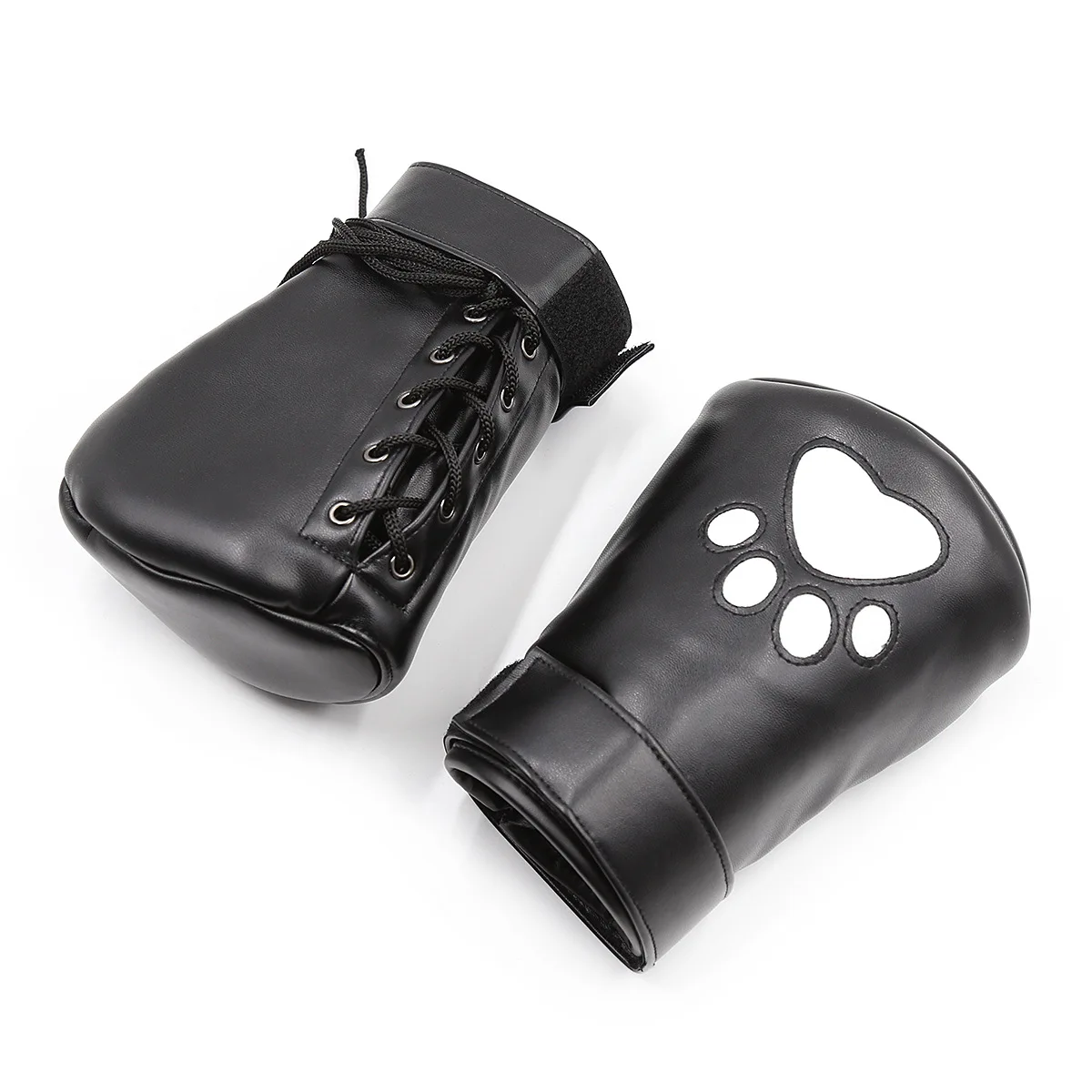Premium Leather Dog Paw Fist Glove, Padded Pup Puppy Mitts, Pet Crawler Set, BDSM Bondage Dog Paw Print Paws Mittens Toys