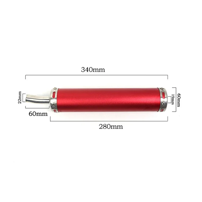 Universal 60x280mm Metal Long Motorcycle Racing Exhaust Pipe Muffler for 50cc-240cc  Motorbike Racing Street Scooter Pitbike