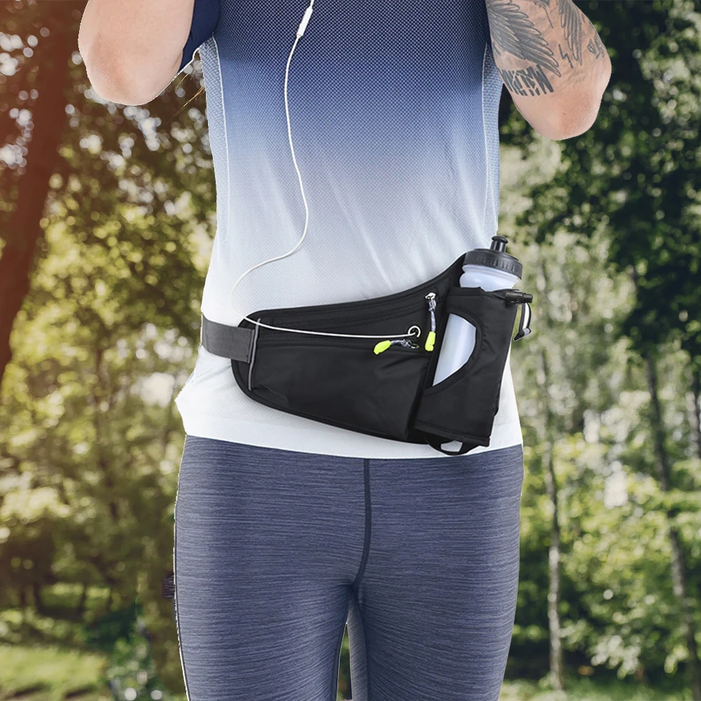 Sport Waist Pack Reflective Hydration Belt Pack Large Capacity Water Bottle Holder Bag Multifunction for Hiking Walking