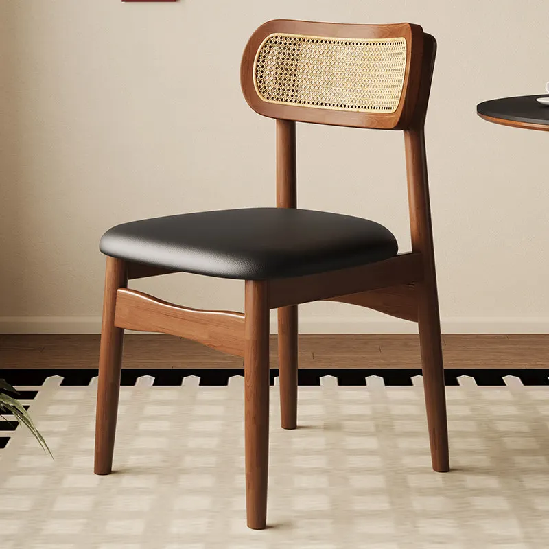 Silla de comedor rústica nórdica tapizada, silla de comedor moderna y portátil para oficina, Sillas relajantes para cocina, muebles para comedor