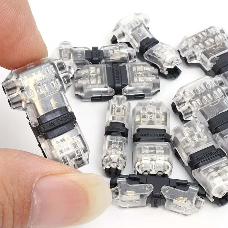 1/30Pcs 2 Pin 3/2 Way Wire Connector No Welding and Stripping  Universal Compact Wire T Tap I Type Connectors Home Hardware Tool