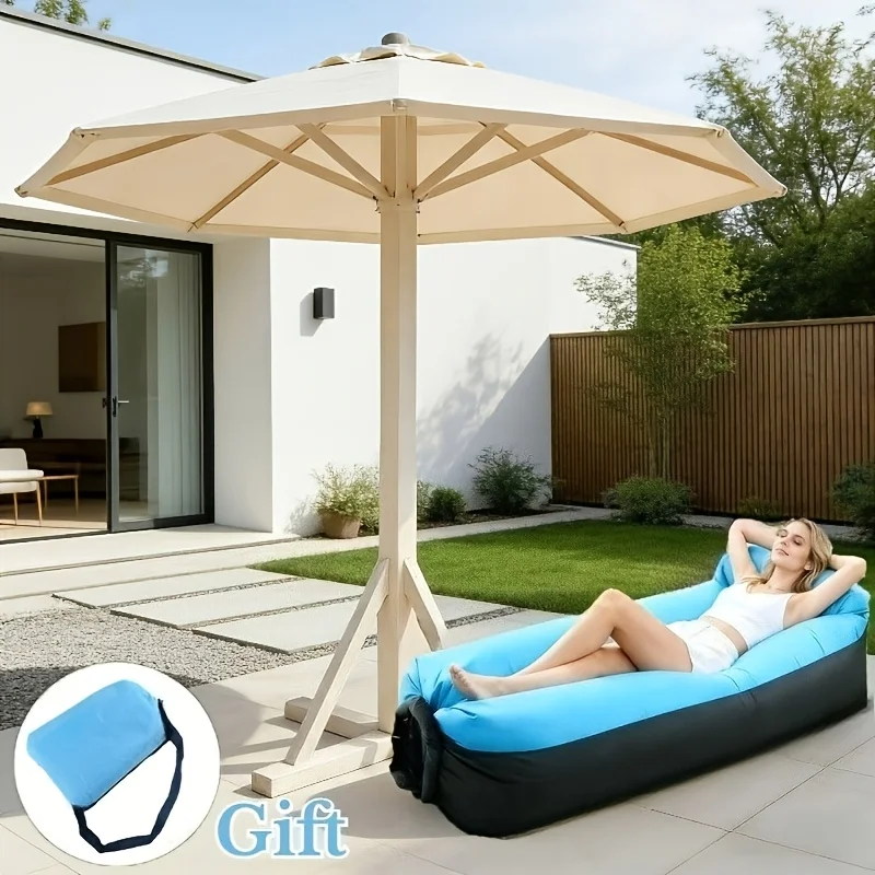 Upgraded Headrest & Pillow Inflatable Sofa - Portable w/ Bag, Easy Use for Camping/Beach/Hiking.