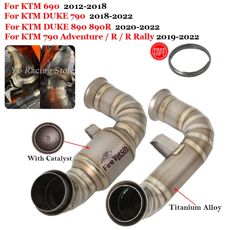 For KTM DUKE 790 Duke 890 / 890R 18-22 KTM 790 Adventure R KTM790 R Rally 19-22 Motorcycle Exhaust Modifide Middle Link Pipe