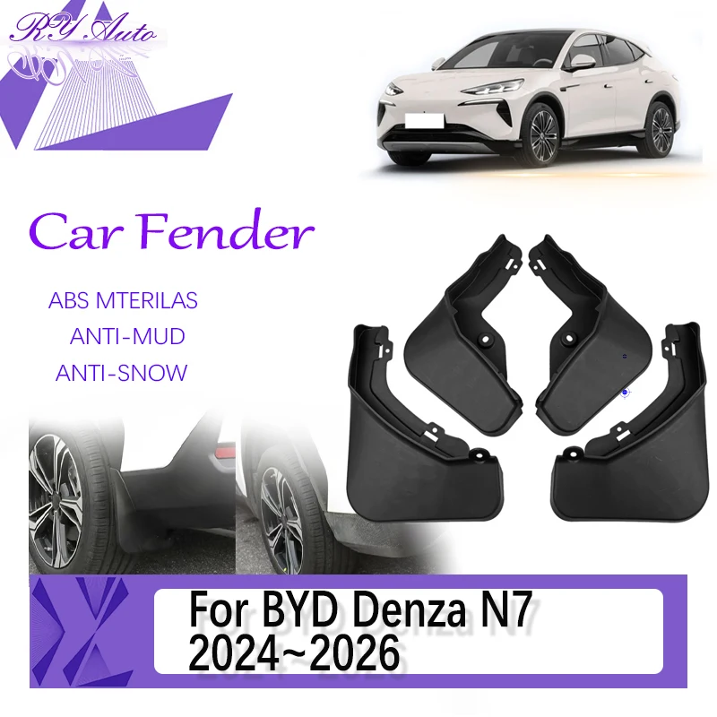 

Car Mud Fender For BYD Denza N7 2024 2025 2026 Antifreeze Mudguard Door Front Rear Wheel Guard Mudflap Mud Flap Auto Accessories