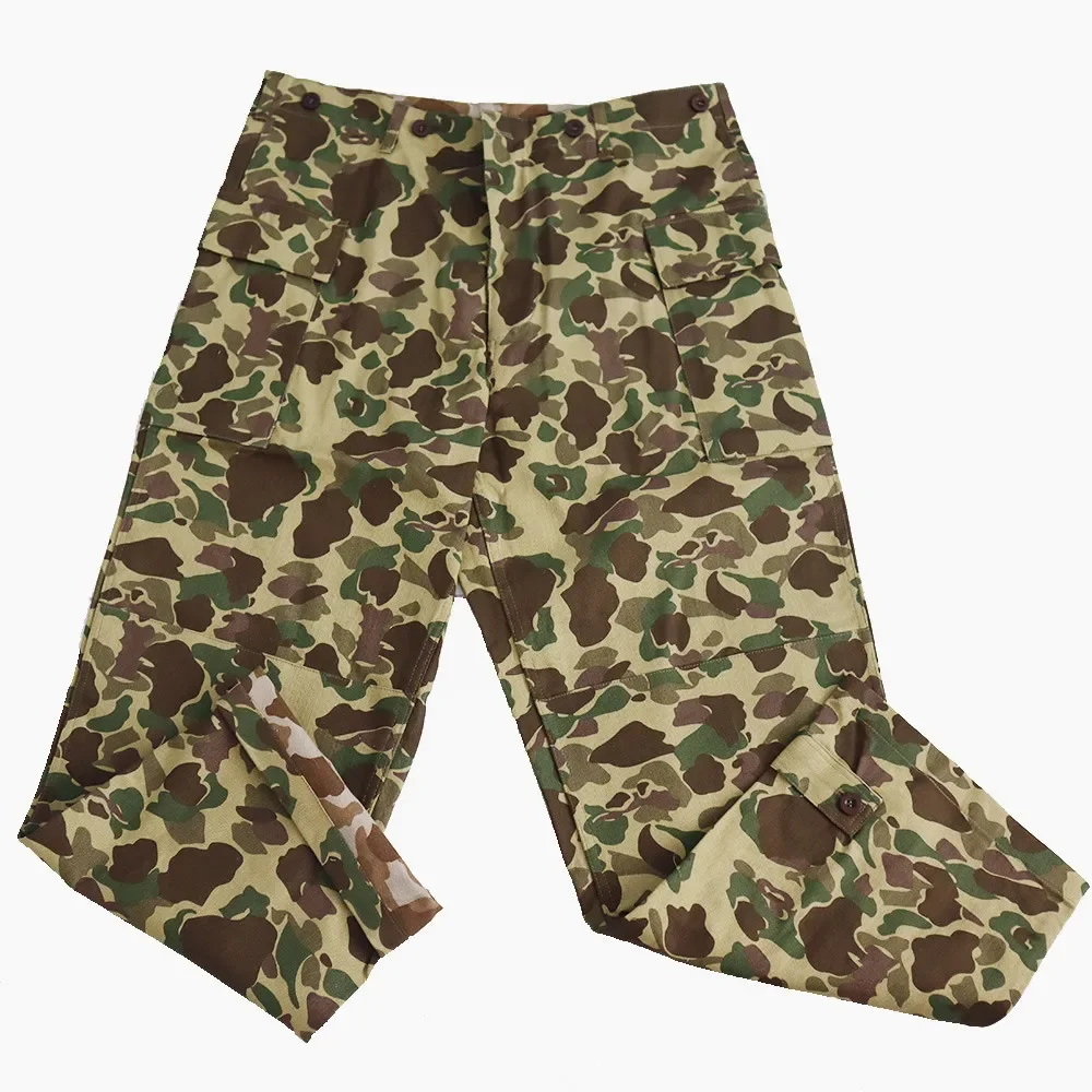 US Two-sided Pacific Camo Pants Duck Hunting Retro WW2 USHBT Cloth Uniform  High Quality WW2 WWII Soldiers Pants