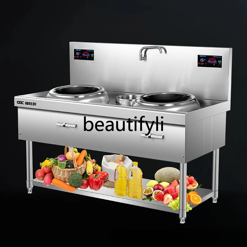 

Commercial Electric Stir-Fry Cooker Induction High Power 15KW Hotel Concave Induction Cooker 8KW Stir-Fry Cooker