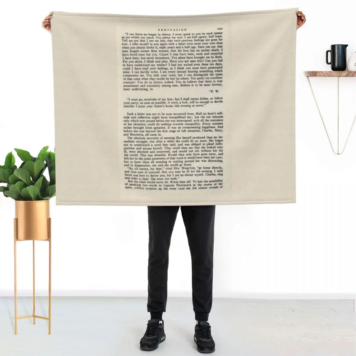 Persuasion by Jane Austen - Captain Wentworth: I am half agony, half hope. - vintage book page Throw Blanket Warm Blankets