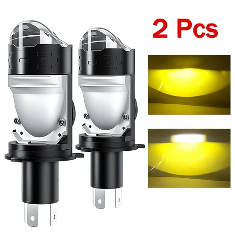 Светодиодные лампы для автомобильных фар PAMPSEE Projector H4 Lens LED HB2 60000LM 200W CANBUS Turbo, лампы ближнего и дальнего света, противотуманные фары, 12V 24V