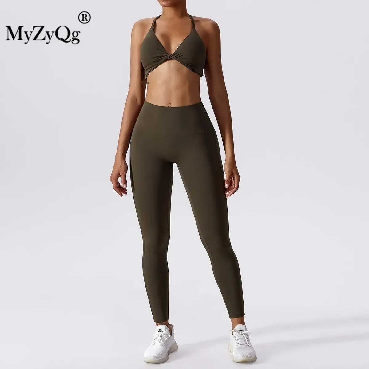 MyZyQg-Soutien-gorge de sport deux pièces pour femme, soutien-gorge de course, sous-vêtements de fitness, survêtement d'entraînement décontracté, tenues de jogging