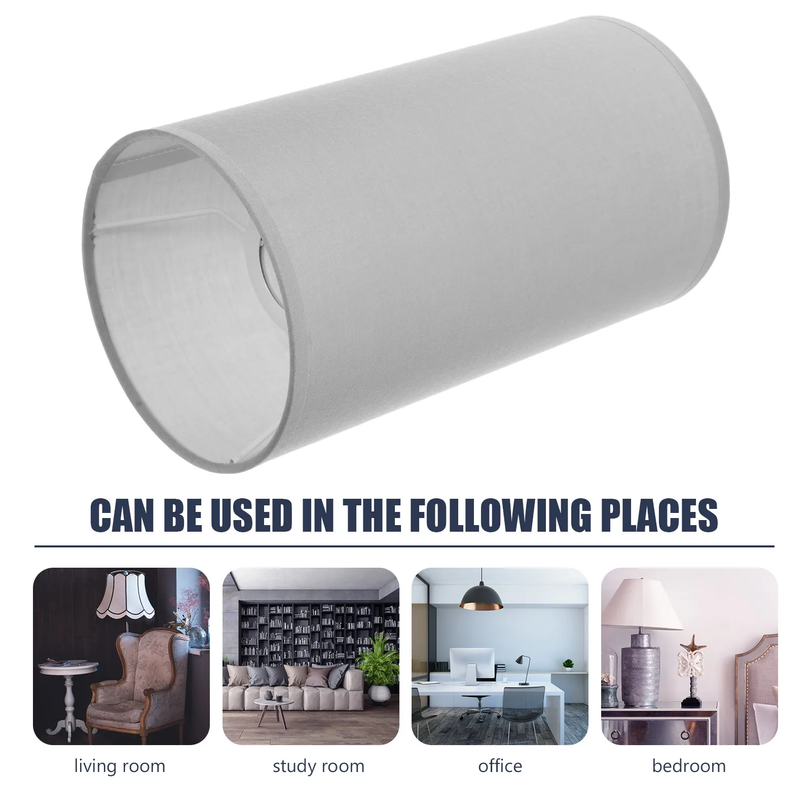 2Pcs Cloth Lampshade Cylinder Table Lamp Shade Replacement for Bedroom Living Room Decorative Light Cover Simple Sturdy Warm