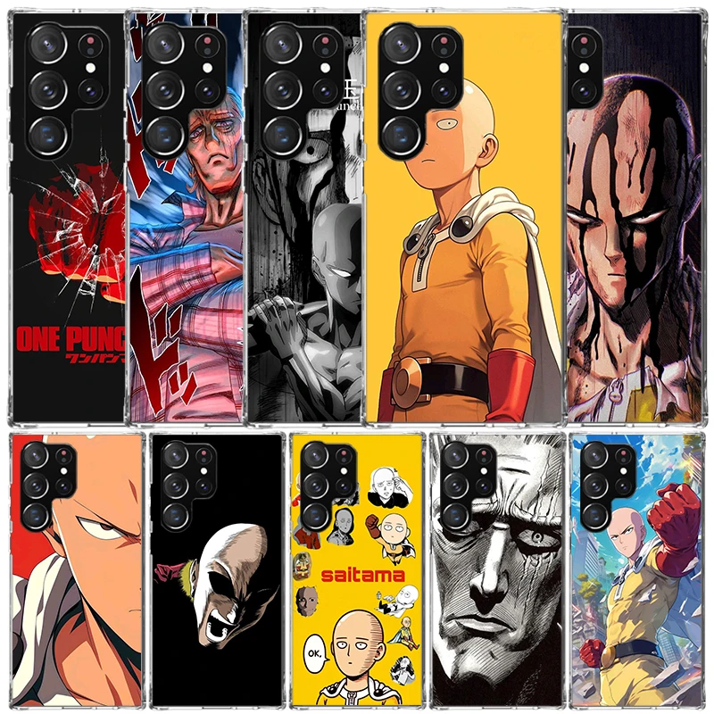 One P-Punch-Man Saitama King Soft Cover for Samsung Galaxy S25 Edge S26 S24 S23 Ultra Phone Case S22 S21 Plus S20 FE Print Patte