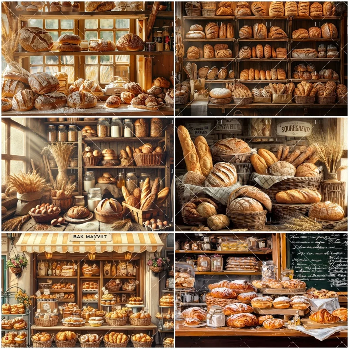 

Kitchen Baking Bread Backdrop Donut Smash Cake Birthday Party Decoratio Newborn Baby Shower Photography Background Photo Studio