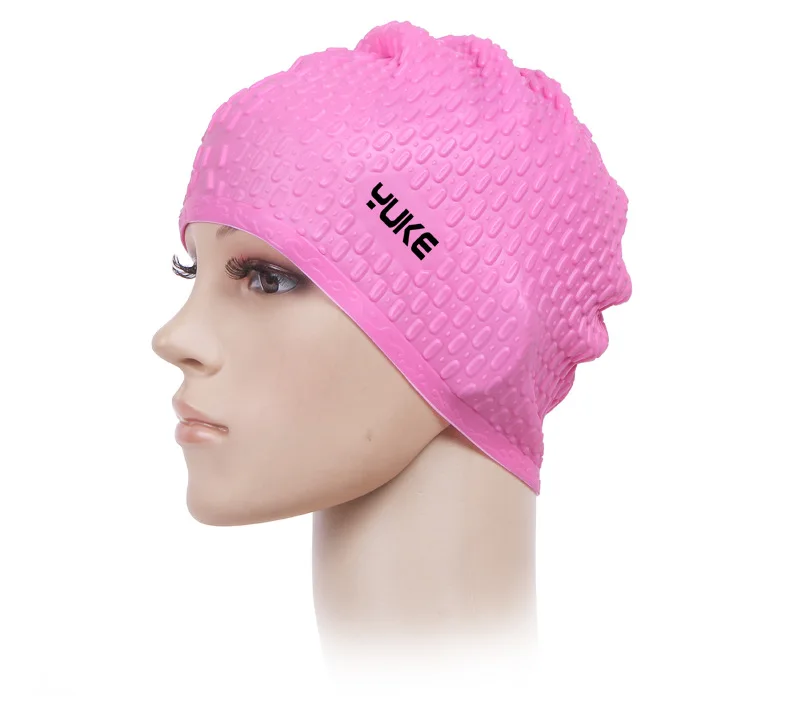 YUKE Silicone Swimming Cap Unisex Flexible Waterproof Adult Waterdrop Swimming Head Cover Protect Ear Pool Bath Cap Badmuts