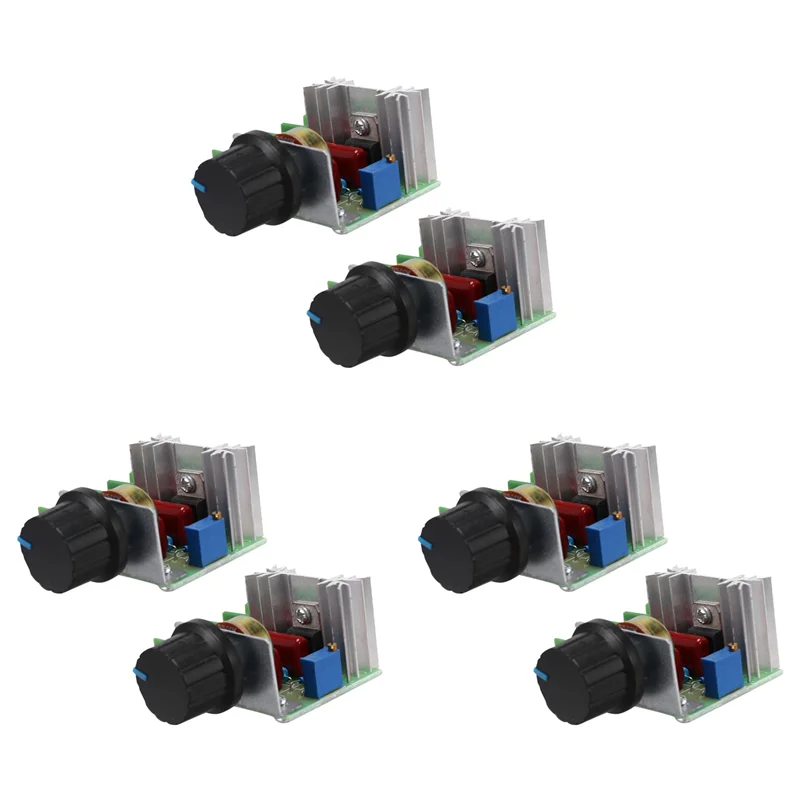 AB53 6 Pcs Speed Controller For AC Motor AC 220V 2000W Thyristor Motor Speed Control Adjustable Power Controller