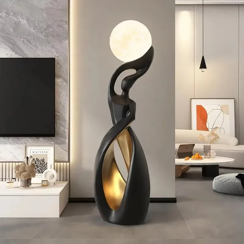 【Popular】izable Living Room Display Luminous FRP Sculpture Ornaments Home Decoration Cartoon Doll